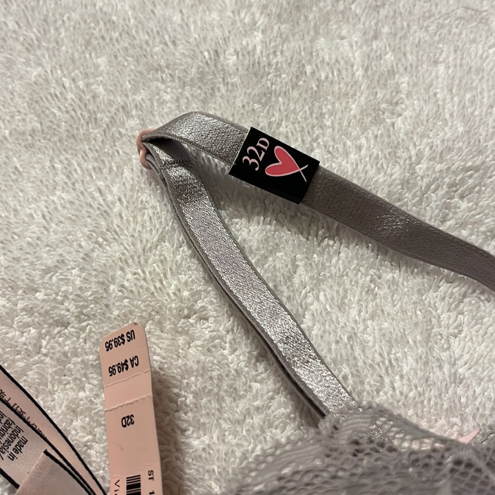 Victoria’s Secret new with tags padded push-up bra 32D Gray - Picture 2 of 5